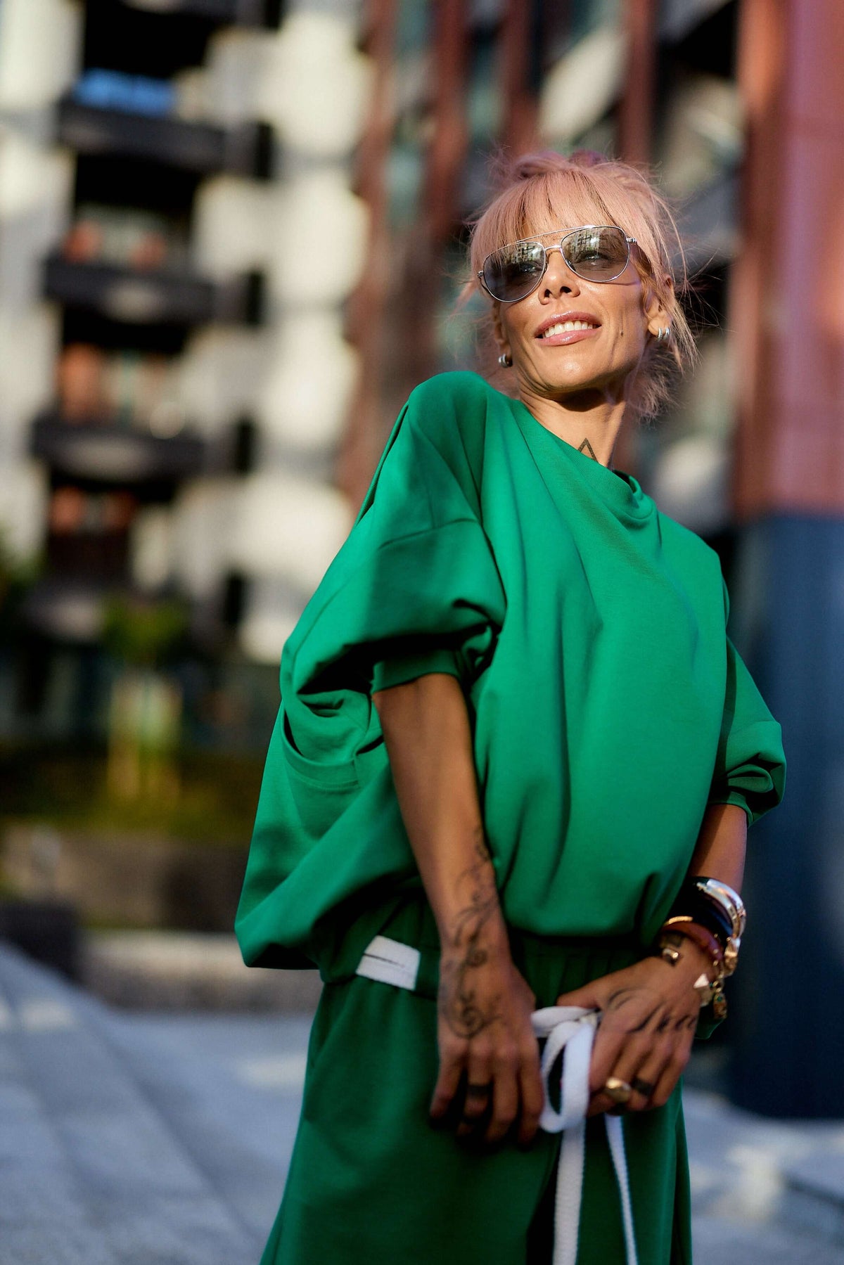 Guastalla™ | Zielony komplet oversize z bluzą i spodniami