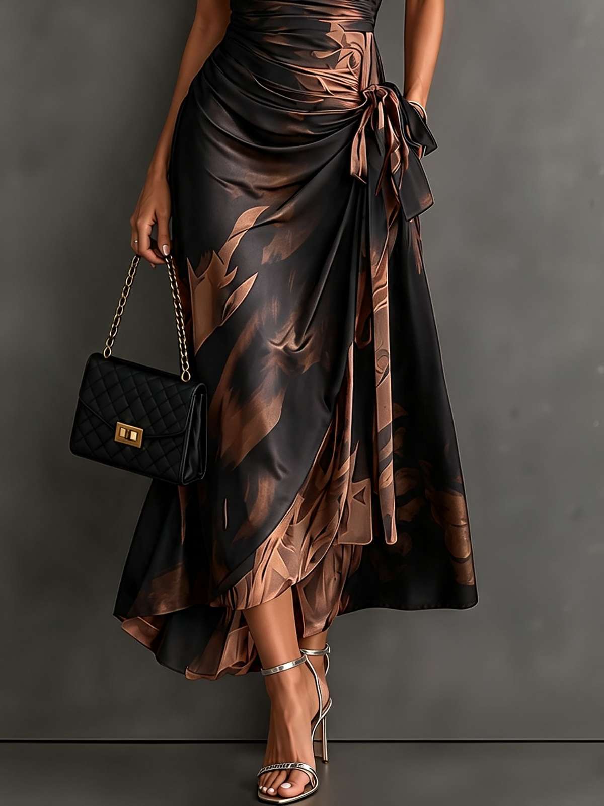 Sienna | Abstract Wrap Midi Dress