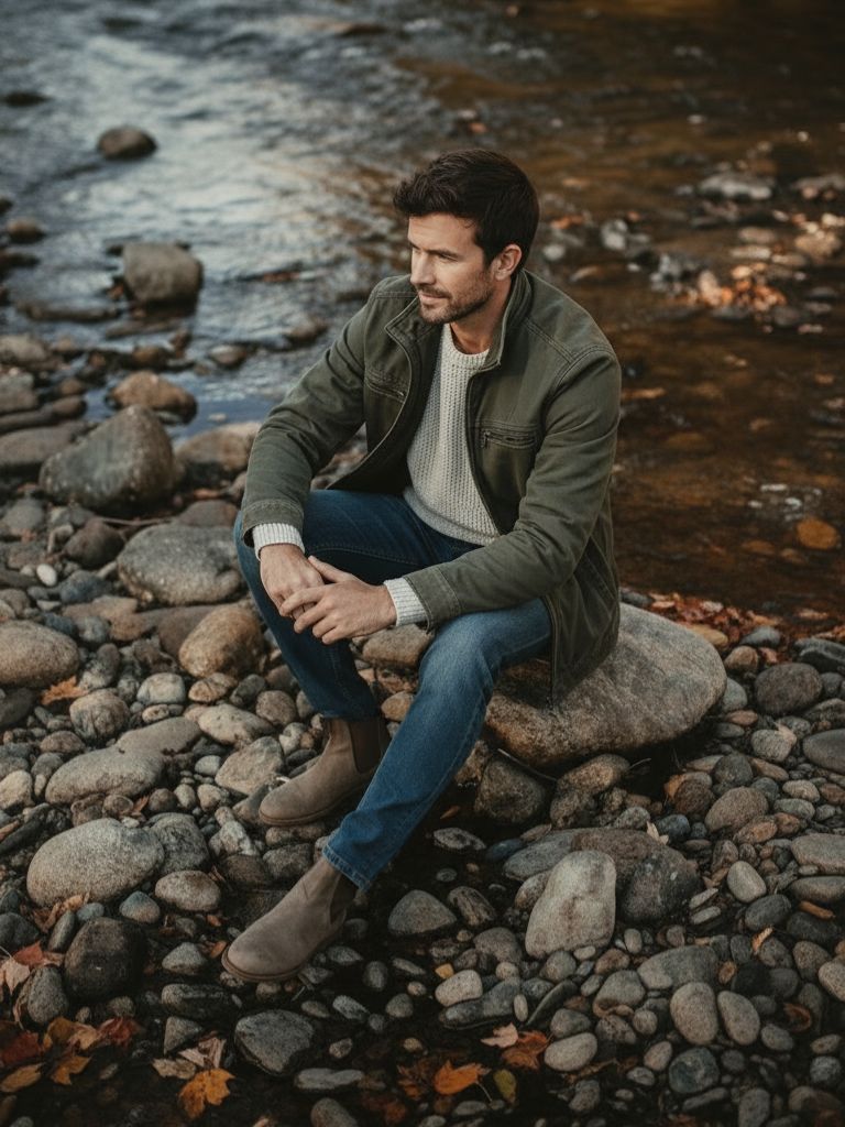 Kacper | Kurtka polowa vintage w kolorze oliwkowym