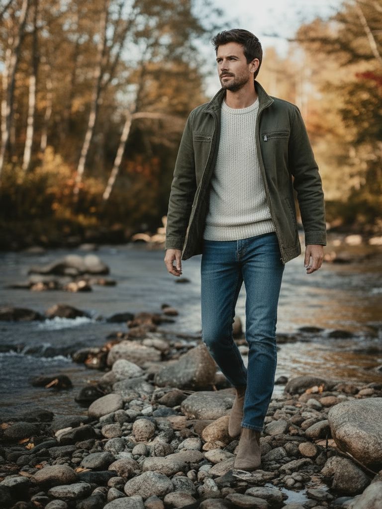 Kacper | Kurtka polowa vintage w kolorze oliwkowym