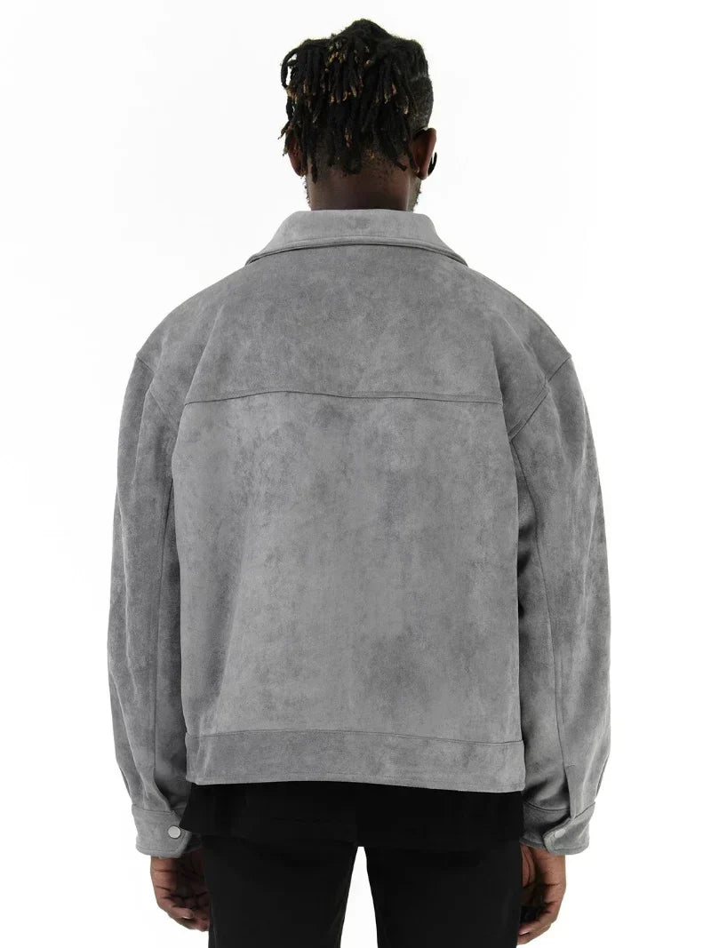 Ignacy | Oversize'owa kurtka zamszowa